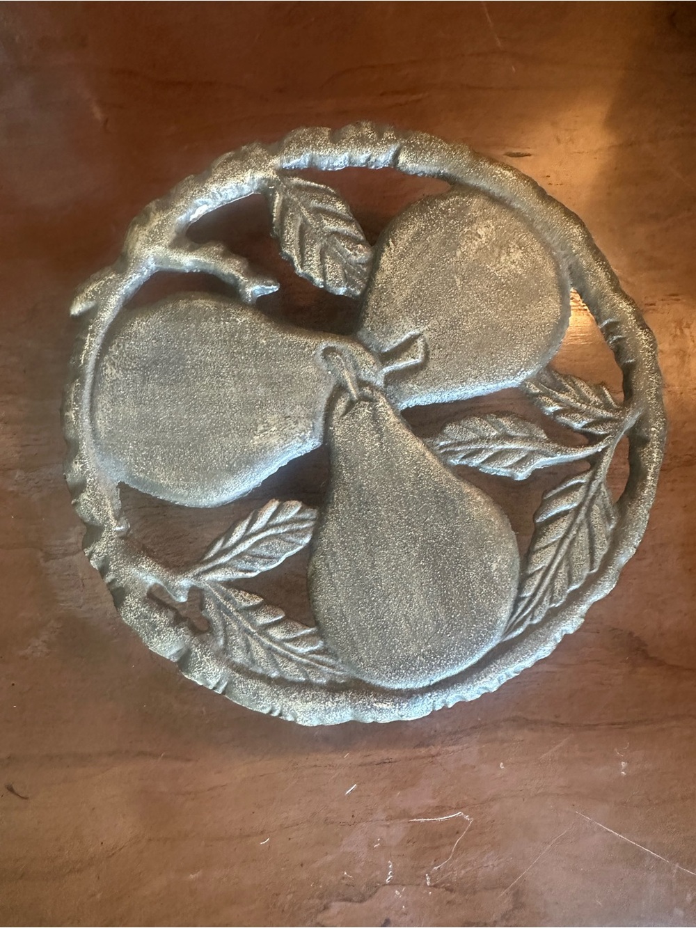 Decorative Three Pear Cast Iron Trivet